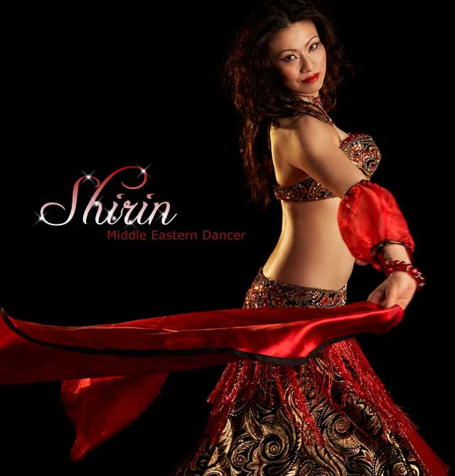 Middle Eastern belly dancer Shirin performing